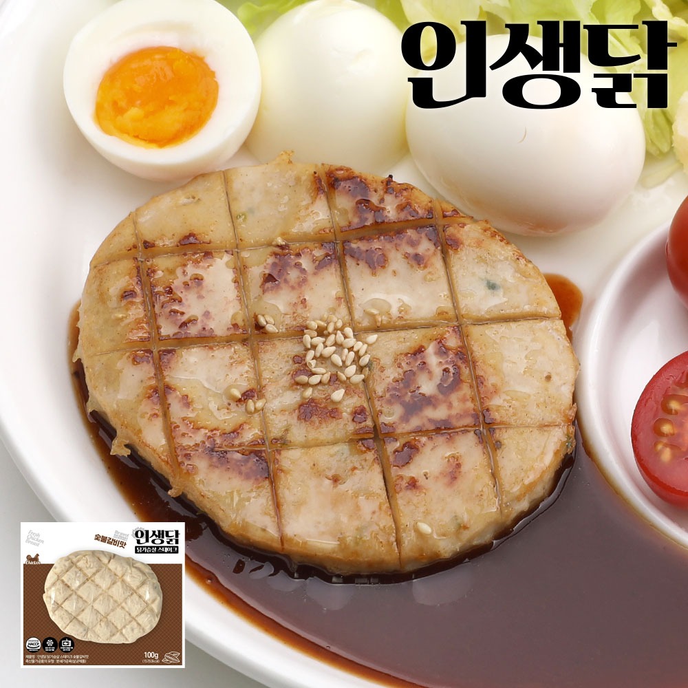 인생닭 닭가슴살 스테이크 숯불갈비맛 100g 1팩
